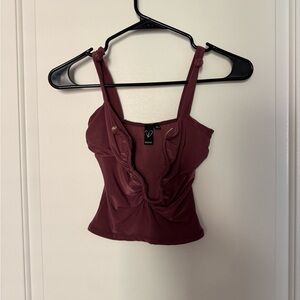 Windsor Pink Fitted Crop Tank Top